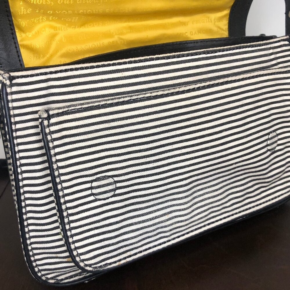 Kate Spade New York Hudson Convertible Striped Canvas and Leather Crossbody Bag - Picture 4 of 14